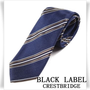 新品1円～★定価1.6万 BLACK LABEL ブラックレーベル クレストブリッジ 日本製 シルク絹100%ネクタイ ストライプ 正規店本物◆5774◆