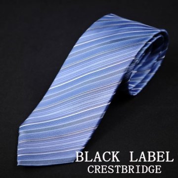新品1円～★定価1.6万 BLACK LABEL ブラックレーベル クレストブリッジ 日本製 シルク絹100%ネクタイ ストライプ 正規店本物◆6102◆