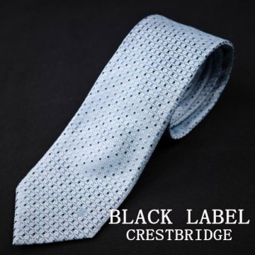新品1円～★定価1.6万 BLACK LABEL ブラックレーベル クレストブリッジ 日本製 シルク絹100%ネクタイ ブルー 正規店本物◆6105◆