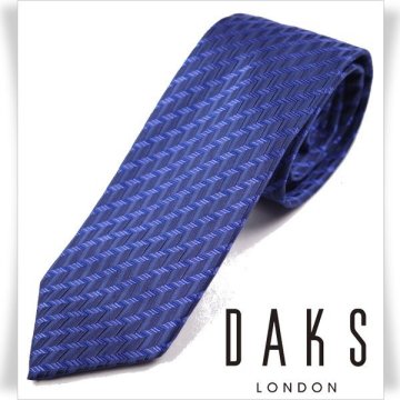 新品1円～★定価1.7万 DAKS LONDON ダックス ロンドン 日本製 シルク絹100％ネクタイ 織柄 ネイビー 織柄 正規店本物 ◆6348◆