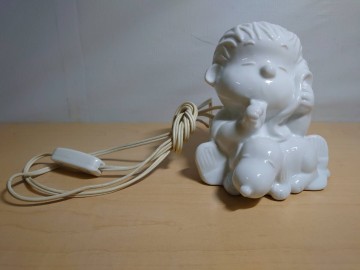 ヴィンテージ 当時物 レトロ SNOOPY スヌーピー ライナス＆スヌーピー陶器製ライト 点灯確認済み 358