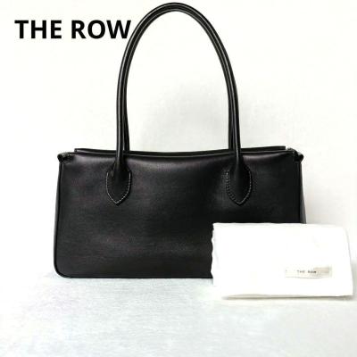 1円 【定価53万】THE ROW ザ ロウ E/W トップハンドル バッグ ハンドバッグ レザー 黒 保存袋付き E/W top handle ブラック 鞄 人気 肩掛け