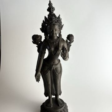 仏像 チベット 仏教美術 仏教 細密 高さ58cm チベット仏 古銅 中国 古玩 銅製 仏像 密教 検 骨董 彫刻 観音菩薩 不動 如来 仏教 仏閣 仏陀