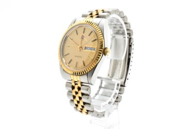 稼働品 RADO VOYAGER ラドー ボイジャー 自動巻き ラウンド 腕時計 メンズ 3針 デイデイト ゴールド シルバー 636-4002 4K