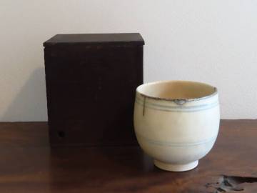 時代物：安南線紋筒茶碗/茶道具・ベトナム・安南・宋胡禄・東南アジア