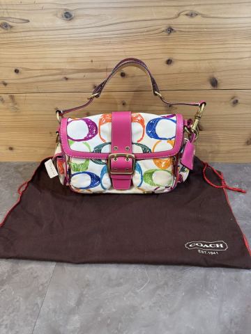 長期保管品☆未使用☆コーチ☆COACH☆シグネチャー☆肩掛け☆ハンドバッグ☆マルチカラー