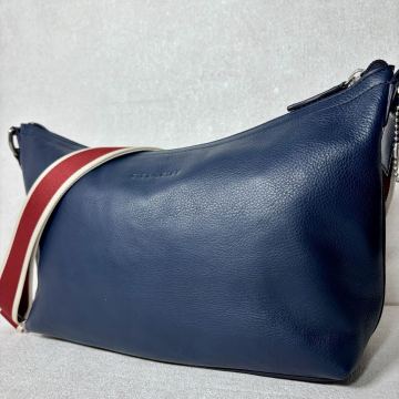 ●1円〜 ●極美品 ●COACH コーチ ショルダーバッグ バック クロスボディ ヘリテージ メッセンジャー ネイビー 青 レザー ビジネス メンズ 