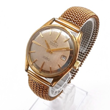 【S-12】稼働　TISSOT　ティソ　VISODATE　SEASTAR　AUTOMATIC　自動巻き　メンズ腕時計　デイト　ヴィンテージ　ゴールドカラー　ラウンド