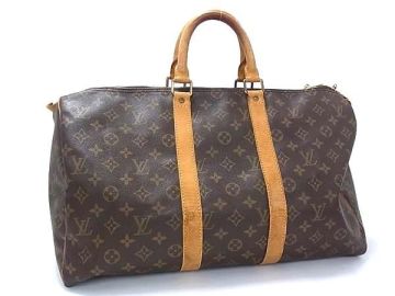 1円 LOUIS VUITTON ルイヴィトン M41428 モノグラム キーポル45 ボストンバッグ トート トラベルバッグ 旅行かばん ブラウン系 FS8999