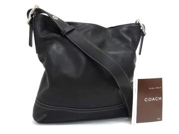 1円 ■美品■ COACH コーチ 1414 レザー クロスボディ ワンショルダーバッグ 斜め掛けかばん メンズ レディース ブラック系 BN7539