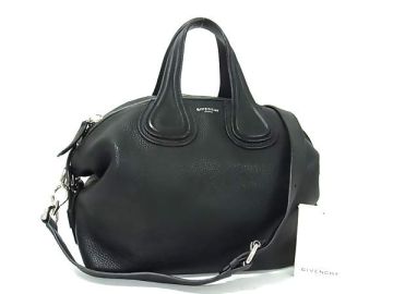 1円 ■美品■ GIVENCHY ジバンシィ ナイチンゲール レザー 2WAY ショルダー トート ハンドバッグ レディース ブラック系 FN8685