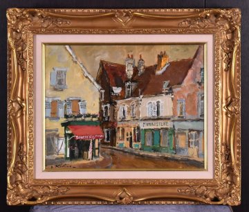 真作保証 / 児玉幸雄 / シャルトルの家 / 油彩6号 / 画伯らしい欧州の風景画 / 魅力的な逸品です