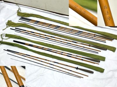 1円〜 枯法師 ヘラ竿 十/十一/十五/十六 尺 ダイワ 初代 ヘラブナ竿 和竿 釣具 釣り竿 ヘラブナ へら 渓流釣り 当時物 Daiwa 4点 まとめて