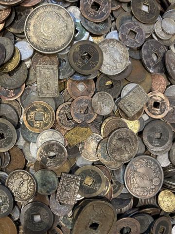 3.4kg￥100スタート(A-38)コインまとめ大量 日本古銭 天保通宝 寛永通宝 文久永宝 銅貨 穴銭 竜銅貨 小判 レプリカ黄銅貨 青銅貨