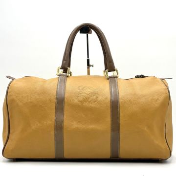 1円/極美品●LOEWE ロエベ アマソナ50 アナグラム レザー ボストンバッグ ゴルフバッグ ハンド トートバッグ メンズ ビジネス 大容量◎