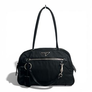 PRADA mini Boston black bag プラダ ミニ ボストン バッグ ブラック 黒 付属品完備 ギャランディーカード付き 正規品