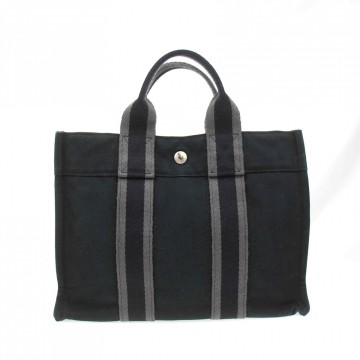 ◆ 1円～ HERMES / エルメス フールトゥ トートバッグ ブラック系 161479