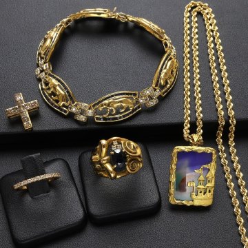 おたからや◆K18/750刻印ジュエリー 5点《49.9g》ブレスレット ペンダントトップ リング等 ※一部金性低【B-YA03411】