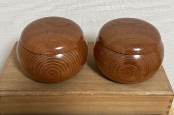 銘木 囲碁 碁笥 碁石入れ 特大 碁石 蛤碁石 囲碁道具 碁盤 榧碁盤 欅木