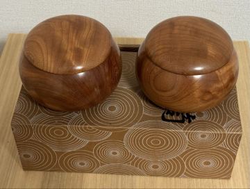 銘木 囲碁 碁笥 碁石入れ 特大 碁石 蛤碁石 囲碁道具 碁盤 榧碁盤 懐志作