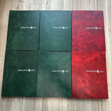 テージー SB-30Stamp Album B Type 切手帳 ストックブック 切手収納用ファイル　 赤/緑　6冊まとめ売り