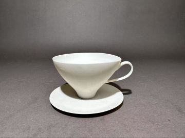 黒田泰蔵 白磁 磁器 カップ コーヒー碗 陶芸作家 旧家整理品 