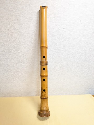 和楽器　尺八　栖鳳銘　二印　唄口銀巻　銀三線　54cm