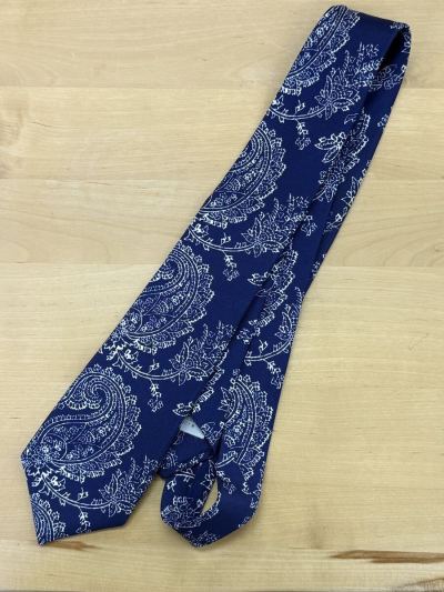 kiton ネイビー ペイズリー ネクタイ シルク