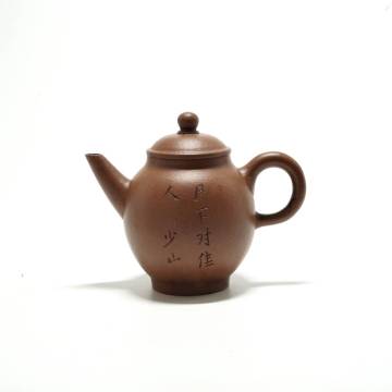 旧家蔵出 唐物 ［少山］煎茶道具 急須 紫砂朱泥 時代物 サイズ幅約9.2cm高さ約7.8cm