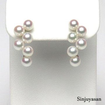 真珠屋さん 限定品【ホワイトピンク】最高の色！4.1～4.0mm ６個 アコヤ真珠 プラチナ Pt900ピアス 伊勢志摩産特選ベビーパール 新品