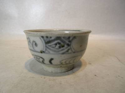 Ｔ３８１３　安南　染付　煎茶碗　箱付き　茶道具　煎茶道具