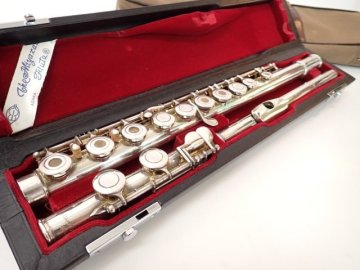 MIYAZAWA ミヤザワ フルート MC-400R A:442 総銀製 リングキィ SOLID SILVER ケース付き □ 74E06-1