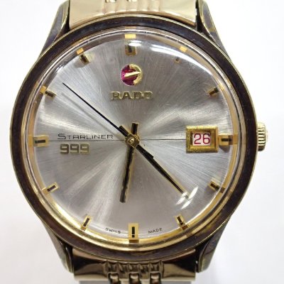 1円開始◆稼働◆ ラドー 11730 スターライナー９９９ シルバー 自動巻き メンズ 腕時計 AB45102