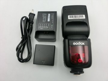 T【6z-47】【60サイズ】◇1円～/ゴドックス V860 II ニコン用 クリップオンストロボ セット/通電可/ジャンク扱い/※スレ傷あり