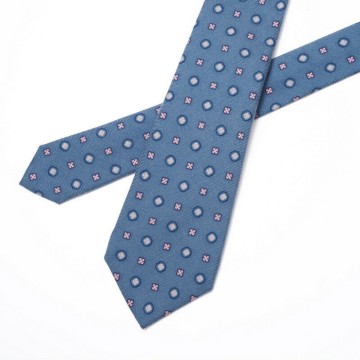 GM1479》Kiton キートン ネクタイ 総カシミヤ セッテピエゲ 幅10cm ブルー 総柄 イタリア製