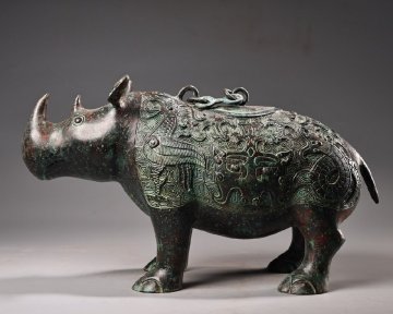 【清】関西某オークション購入 中国伝来 戦漢時代物 青銅器 牛紋案頭置物 当時物 時代コレクション8L1-WN3　