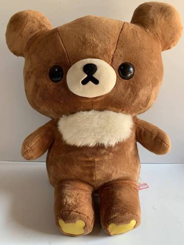 ⑦y412◆リラックマ◆チャイロイコグマ 特大 ぬいぐるみ XL サンエックス MR68401 中古 癒し 大きいぬいぐるみ Rilakkuma