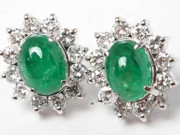 【9170D】鑑別書付 Pt900 天然エメラルド 天然ダイヤモンド 計1.43ct/0.87ct/5.0g ピアス