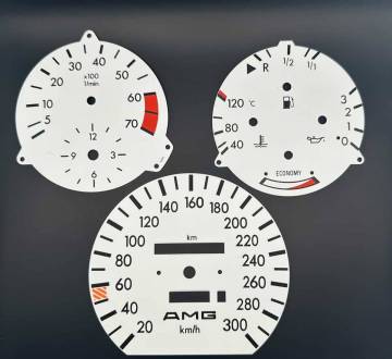 W126 C126 AMG ホワイト メーター スピードメーター ダイヤルセット メルセデス・ベンツ MERCEDES BENZ クラスター ゲージ 560SEL 560SEC