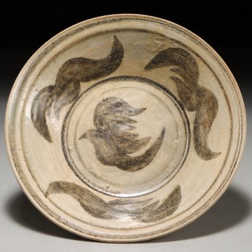 PQ743. 古美術 タイ スコタイ カロン窯 鉄絵 安南鉢 / 陶器陶芸時代