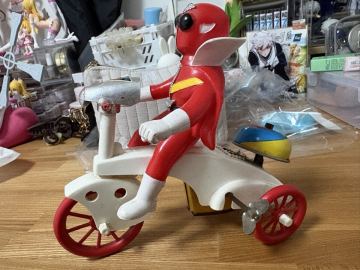 三輪車 当時物 秘密戦隊ゴレンジャー ソフビ アカレンジャー ポピニカ バイク ロビン　ポピー　ブリキ　激レア　希少品