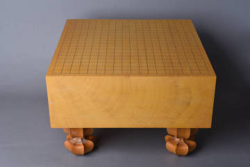 【SBCB/G】5797　本榧碁盤　へそ有り　足付　蓋付　 囲碁盤　囲碁道具　重量約13.9KG