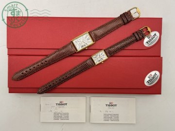 CB0601392　● 1円~ TISSOT ティソ ペアウォッチ 箱付き A282K A222K クォーツ ニ針 スモセコ ゴールド系 ヴィンテージ 腕時計 中古 不動