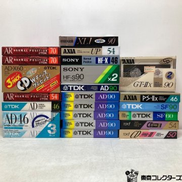 【未使用】まとめて28本 カセットテープ TDK AR54 AD90 SF60 / SONY HF-S90 / AXIA UP54 ほか ノーマル ハイポジ ※シュリンク破れあり●