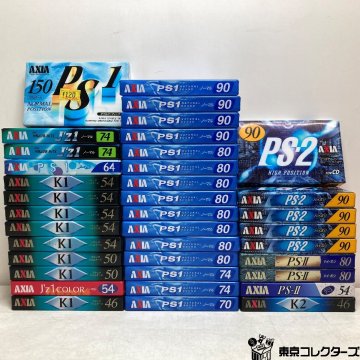 【未使用】まとめて37本 カセットテープ AXIA KI 46 50 54 / PS1 70 74 80 90 / PS2 90 ほか ノーマル ハイポジ ※シュリンク破れあり●