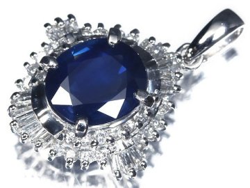 UI17757T【1円～】新品【RK宝石】《Sapphire》極上サファイア 大粒2.04ct 極上ダイヤモンド Pt900 高級ペンダントヘッド ダイヤ