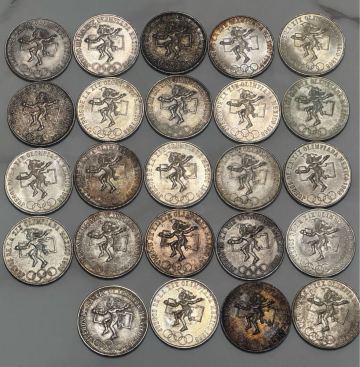 1968年 メキシコ オリンピック 記念 25ペソ 銀貨 24枚セット 記念硬貨 コレクション 外国古銭 硬貨 古銭