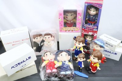 【行董】ペコちゃん グッズまとめ おしゃべりペコちゃん いちごケーキ ペコちゃん人形 ポコちゃん 着せ替え人形 不二家 AS000ABH54