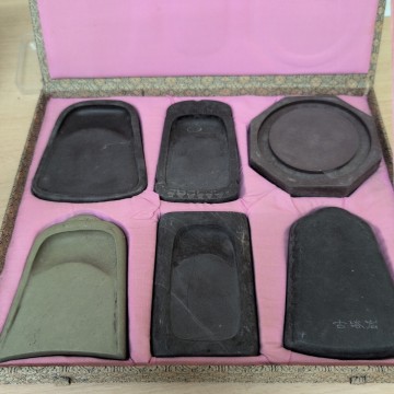 端渓硯　端渓　6面セット　硯　 端渓　老坑　麻子　坑仔巌　 古硯　 すずり　 書道具　 硯　 中国　 書道　 文房四宝　 唐物　古墨　 墨