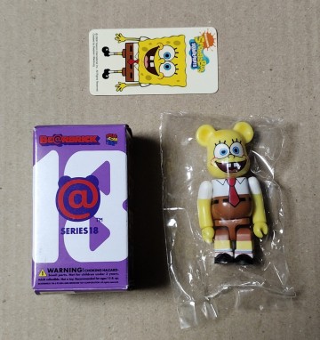 ベアブリック BE@RBRICK 100% シリーズ18 CUTE　(スポンジボブ） MEDICOMTOY メディコムトイ (透明袋未開封）